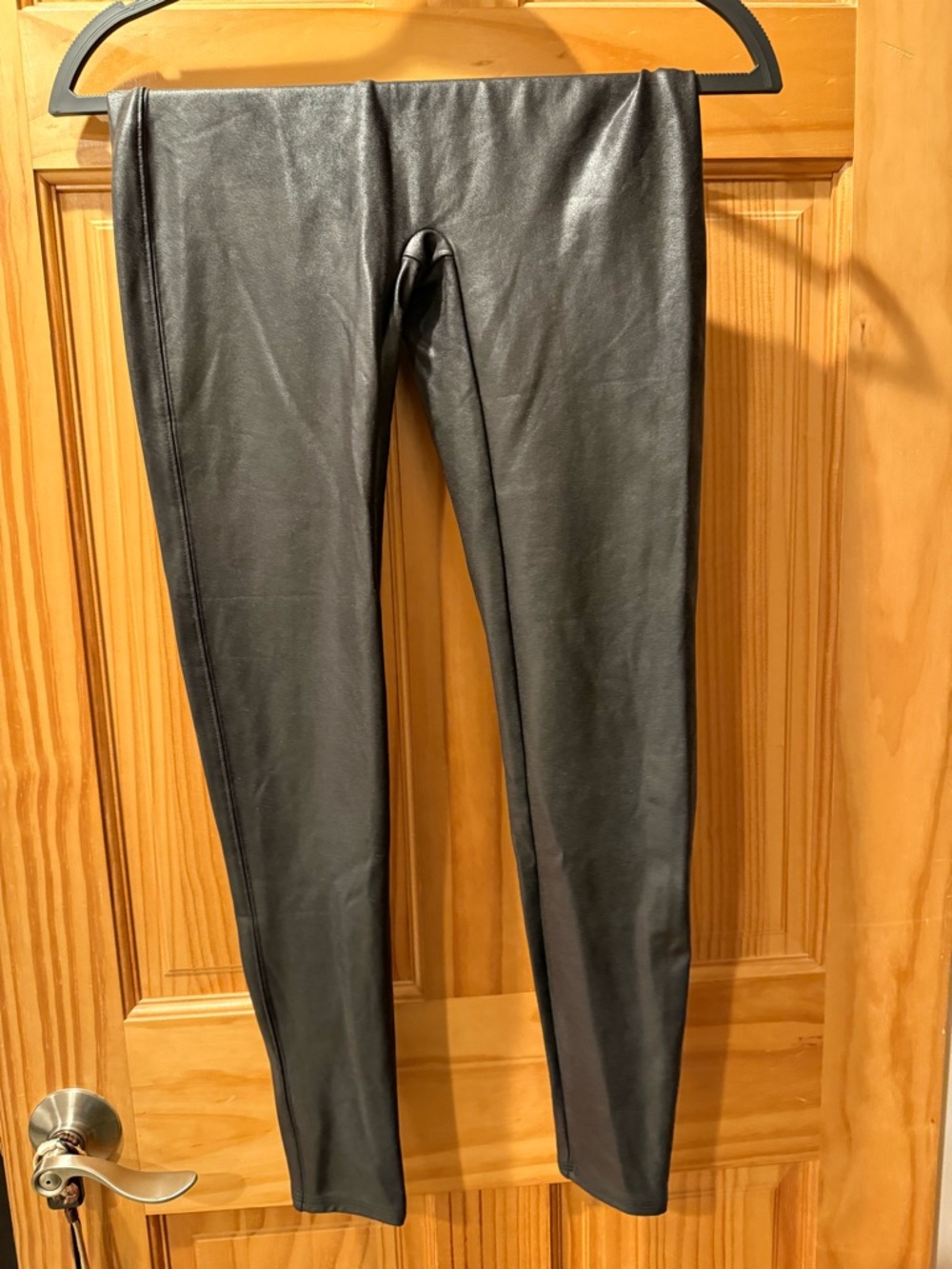 SPANX Black Faux Leather High-Waist Leggings